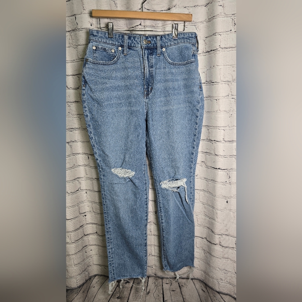 Madewell The Curvy Perfect Vintage Jeans Distressed‎ Raw Hem Size 29